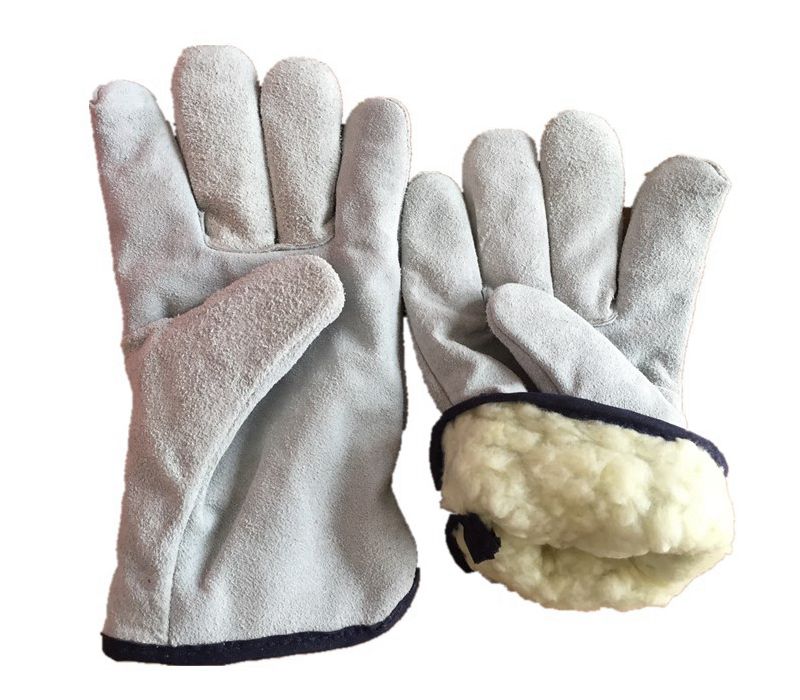 cowhide split wing thumb driver gloves for winter