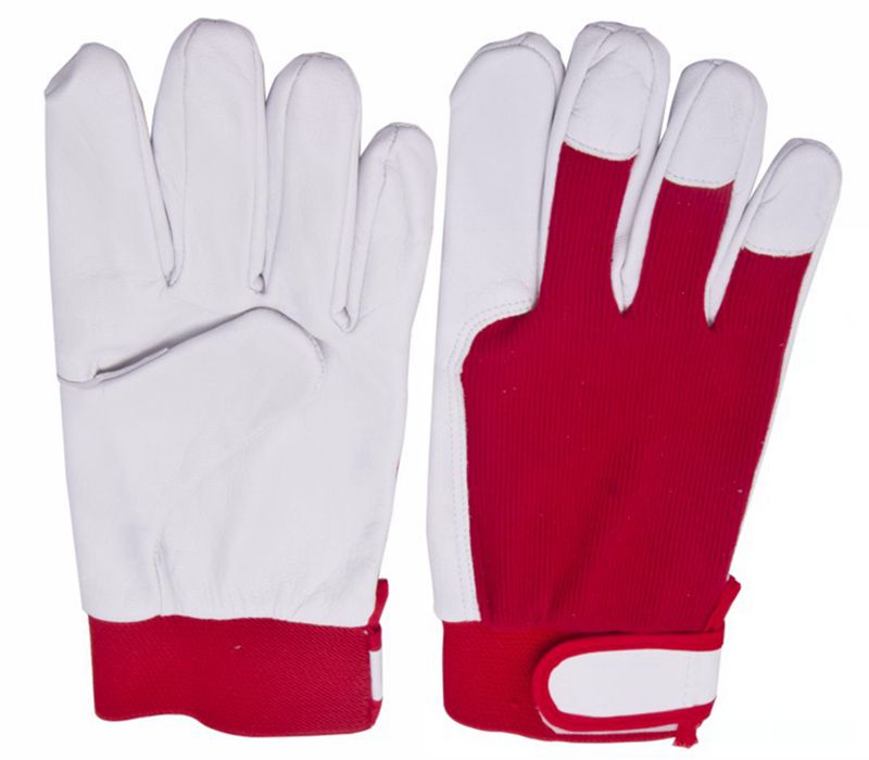 pig grain wing thumb driver gloves in red
