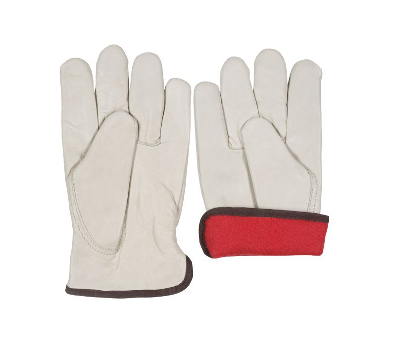 BD5059Grain cowhide driver Keystone thumb Red fleece lined