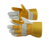 grey cowhide split leather gloves
