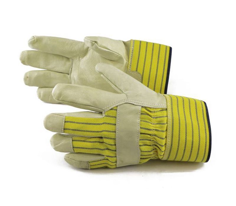pig grain leather full palm safety work gloves